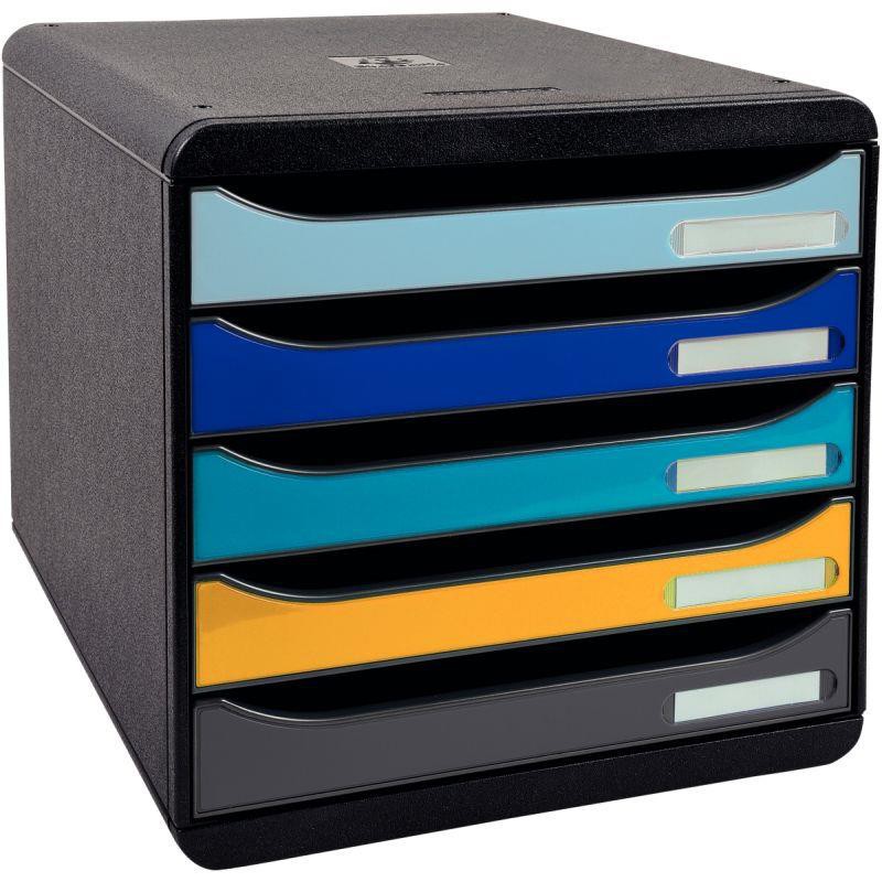 MODULE 5 TIROIRS A4+ NOIR/BEEBLUE BIGBOX PLUS 100 % RECYCLE ANGE BLEU L27,8 X H27,1 X P34,7CM MODULE 5 TIROIRS A4+ NOIR/BEEBLUE BIGBOX PLUS 100 % RECYCLE ANGE BLEU L27,8 X H27,1 X P34,7CM