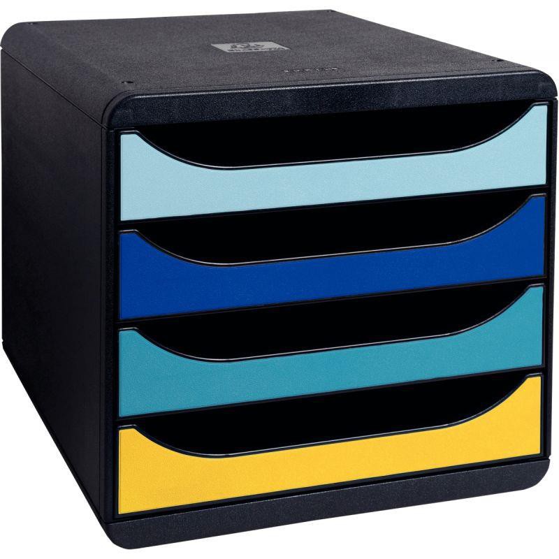 MODULE 4 TIROIRS NOIR/BEEBLUE BIG BOX ANGE BLEU L27,68XH26,7XP34,7 CM 98 % RECYCLE MODULE 4 TIROIRS NOIR/BEEBLUE BIG BOX ANGE BLEU L27,68XH26,7XP34,7 CM 98 % RECYCLE