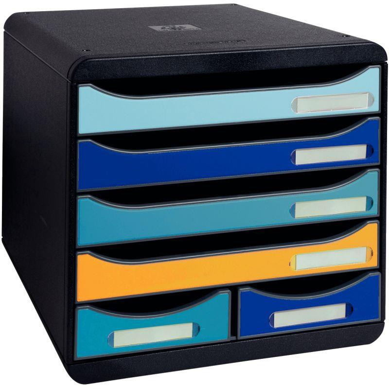 MODULE 6 TIROIRS NOIR/BEEBLUE STORE BOX L35,5 X H27,1 X P27 CM 98 % RECYCLE ANGE BLEU MODULE 6 TIROIRS NOIR/BEEBLUE STORE BOX L35,5 X H27,1 X P27 CM 98 % RECYCLE ANGE BLEU
