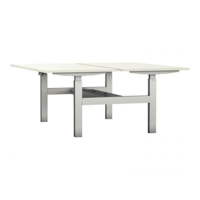 BUREAU PARTAGÉ SLADE L160XP80CM PLAT.25MM BLANC/PIÈT.MET.BLANC regl.haut.électriq.décor traité antireflet class.au feu M3 goulot BUREAU PARTAGÉ SLADE L160XP80CM PLAT.25MM BLANC/PIÈT.MET.BLANC regl.haut.électriq.décor traité antireflet class.au feu M3 goulot