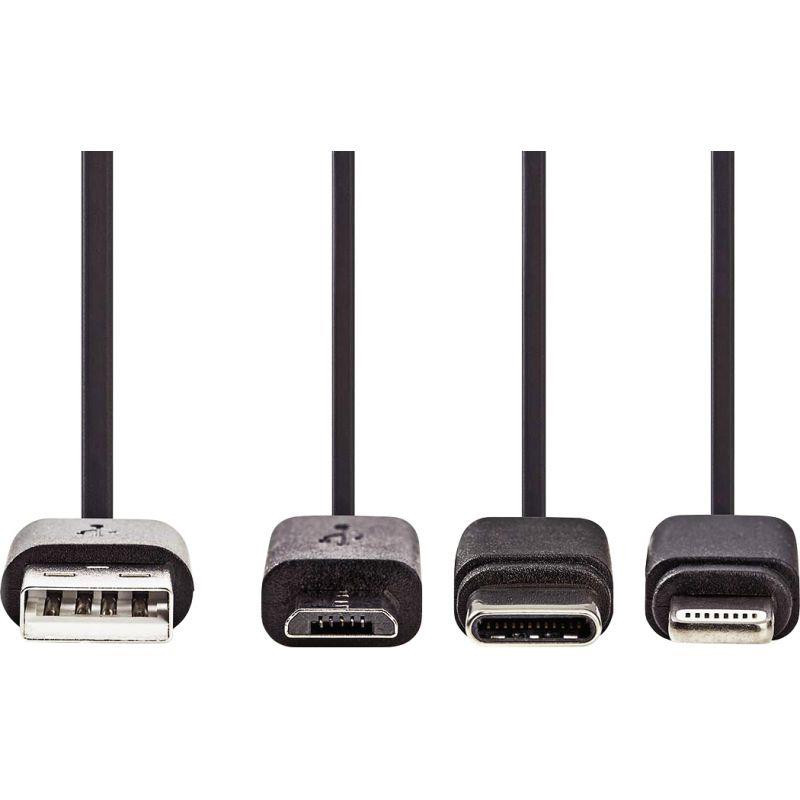 CORDON USB TYPE A VERS TYPE LIGHTNING OU MICRO USB B OU C 1M NOIR CORDON USB TYPE A VERS TYPE LIGHTNING OU MICRO USB B OU C 1M NOIR