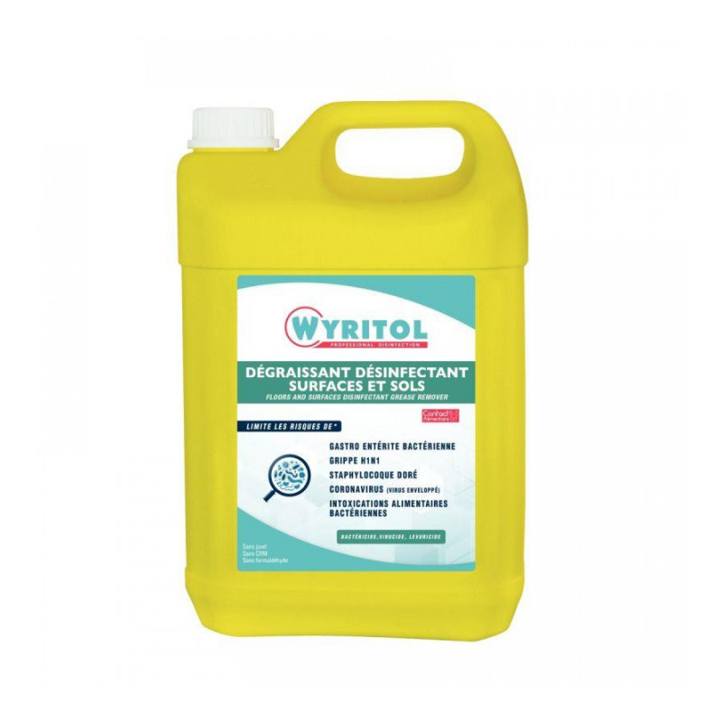 DÉGRAISSANT DÉSINFECTANT SOL BIDON 5 L.WYRITOLBACTERICIDE FONGICIDE VIRUCIDE DÉGRAISSANT DÉSINFECTANT SOL BIDON 5 L.WYRITOLBACTERICIDE FONGICIDE VIRUCIDE