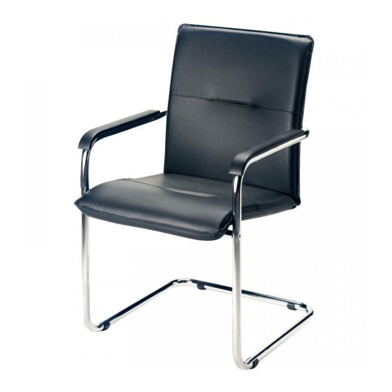 FAUTEUILS VISITEUR RUMBA lot de 2 simili cuir noir coutures façon sellier struct.luge tube acier patins antidérapants GAR 5ANS FAUTEUILS VISITEUR RUMBA lot de 2 simili cuir noir coutures façon sellier struct.luge tube acier patins antidérapants GAR 5ANS