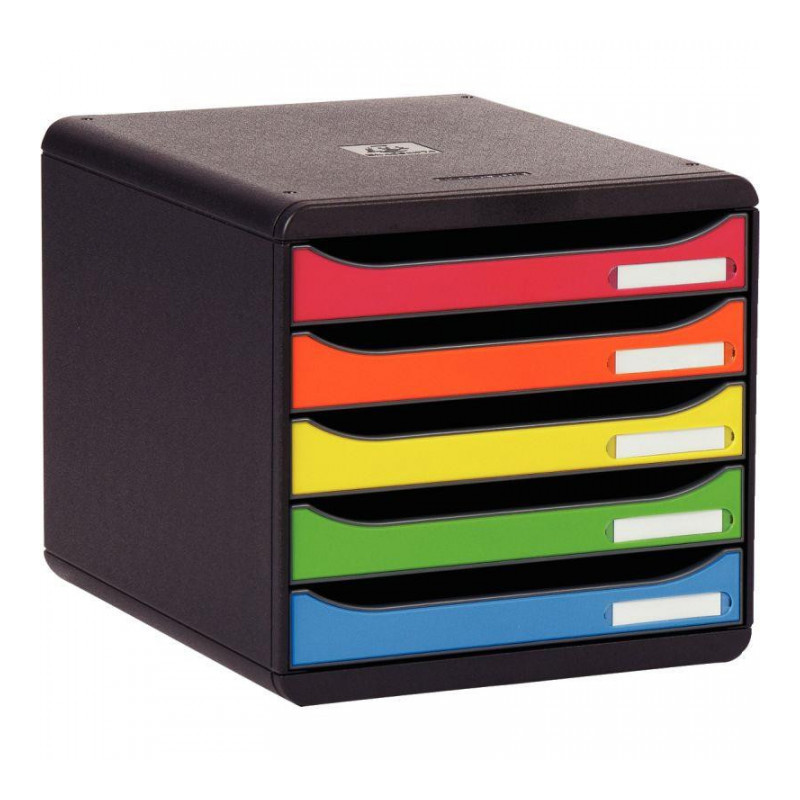 MODULE 5 TIROIRS A4+ NOIR/ARLEQUIN BIGBOX PLUS 100 % RECYCLE ANGE BLEU L27,8 X H27,1 X P34,7CM MODULE 5 TIROIRS A4+ NOIR/ARLEQUIN BIGBOX PLUS 100 % RECYCLE ANGE BLEU L27,8 X H27,1 X P34,7CM