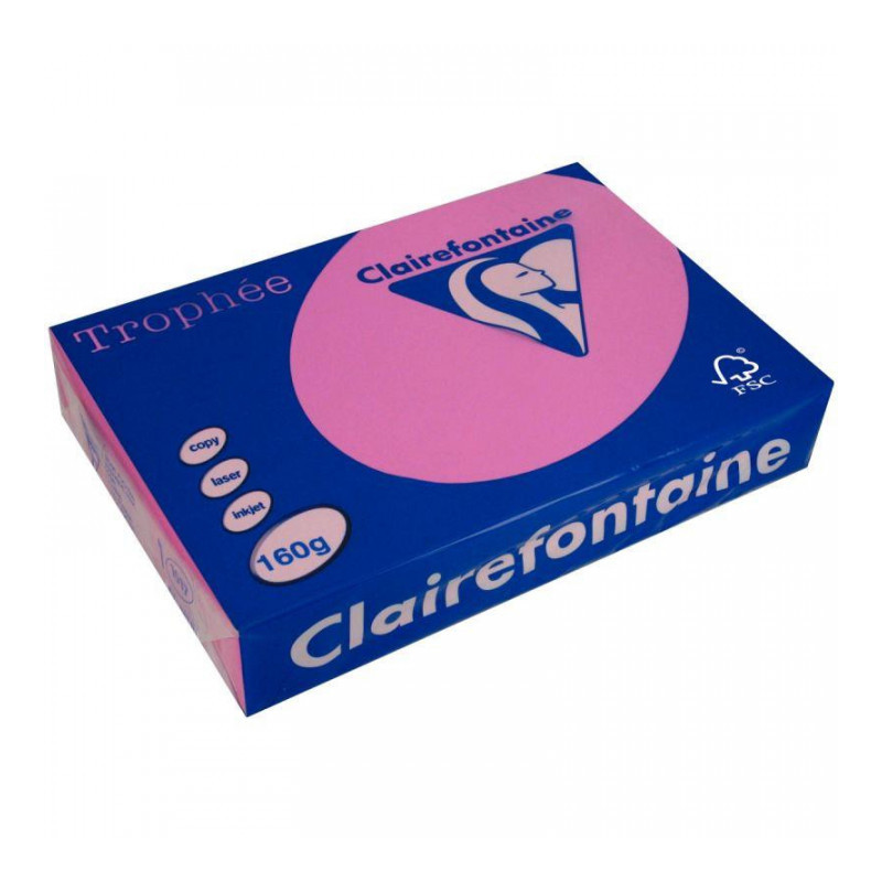 PAQUET DE 250 FEUILLES DE PAPIER 160G DE FORMAT A4 FUCHSIA TROPHEE CLAIREFONTAIN PAQUET DE 250 FEUILLES DE PAPIER 160G DE FORMAT A4 FUCHSIA TROPHEE CLAIREFONTAIN