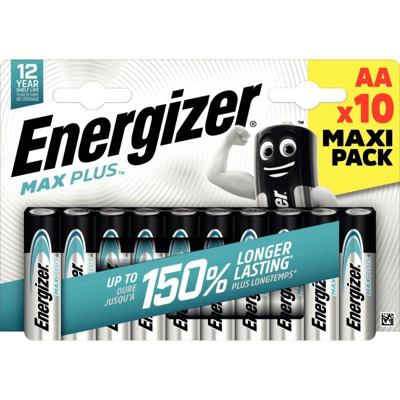 PILE AA LR06 1,5V PQT10 ENERGIZER MAX PLUS ALACALINE QUI DURE LE PLUS LONGTEMPS PILE AA LR06 1,5V PQT10 ENERGIZER MAX PLUS ALACALINE QUI DURE LE PLUS LONGTEMPS