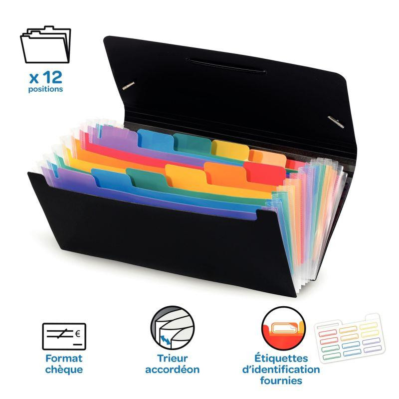 TRIEUR CHÈQUE EXTENSIBLE RAINBOW CLASS, 12 COMPARTIMENTS TRIEUR CHÈQUE EXTENSIBLE RAINBOW CLASS, 12 COMPARTIMENTS